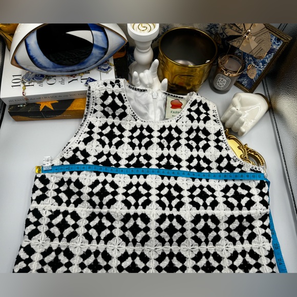 🆕 FARM Rio 🧿 NWOT Patch Crochet Black & White Monochrome Mini Dress - Size S - Picture 14 of 14